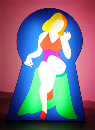 Marco LODOLA (Dorno 1955-04-04) Pin Up perspex e neon cm. 102 x 74 x 12Firma,...