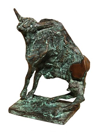Nag ARNOLDI (Locarno 1928-09-18 Lugano 2017-02-11) Toro bronzo cm. 25 x 21 x...