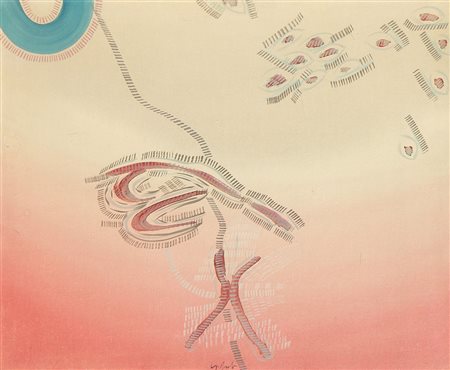 Sergio DANGELO (Milano 1932-04-19) Au privave 1963 olio su tela cm. 50 x...