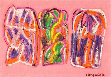 Pietro CONSAGRA (Mazara del Vallo, 1920 Milano, 2005) Composizione olio su...