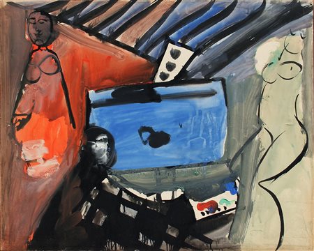 Bruno CASSINARI (Piacenza 1912-10-28 Milano 1992-03-26) Eludio 1954 gouache...