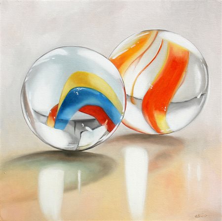 Alessandra BARUZZO (La Spezia, 1972) Realtà di vetro 2019 olio su tela cm. 40...