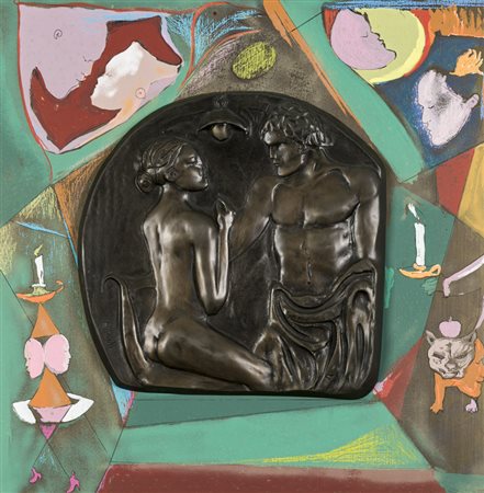 UGO ATTARDI (1923-2006)Senza TitoloBassorilievo in bronzo applicato su tavola...