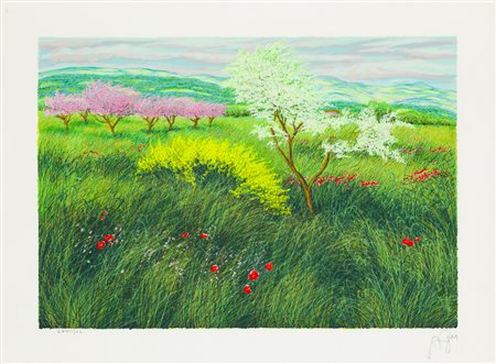 FRANCO AZZINARI (1949)Senza TitoloSerigrafiacm 59x79Firma e numerazione...