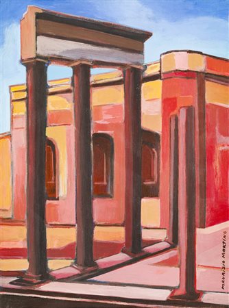 MAURIZIO MARTINO (1954)Rovine greco-romaneOlio su telacm 40x30x1,5Firma al...