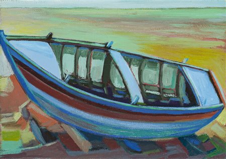 MAURIZIO MARTINO (1954)Senza Titolo (Barca)Olio su telacm 25x35x1,5Firma al...