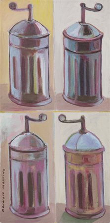 MAURIZIO MARTINO (1954)MacininiOlio su telacm 50x25x1,5Firma al fronteFirma e...