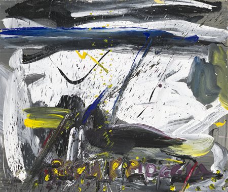 ANGELO AZZELLINI (1961)Roma e pioggia, 1992Olio su telacm 50x60Firma, titolo...