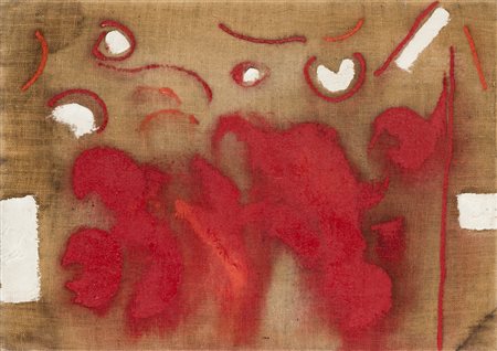 MARIO FUSCO (1934-1987)Senza TitoloOlio e tecnica mista su tela di jutacm...