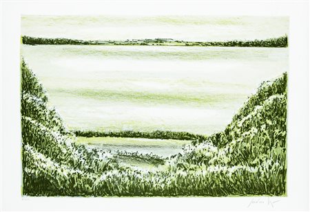 CESARE PEVERELLI (1922-2000)Senza Titolo (Paesaggio)Litografiacm 50x70Firma e...