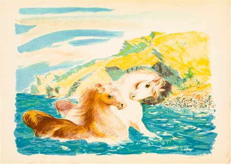 ALIGI SASSU (1912-2000)Senza TitoloLitografiacm 50x70Firma e numerazione...