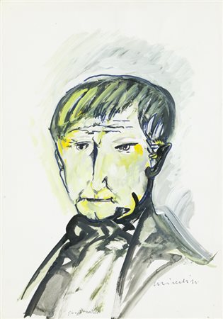 REMO BRINDISI (1918-1996)Senza Titolo (Giuseppe Martucci)Tempera su cartacm...