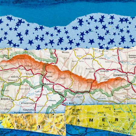 GIANNI VALBONESI (1941)Stanislav, 2002Collage cm 15x15Firma e datazione al...