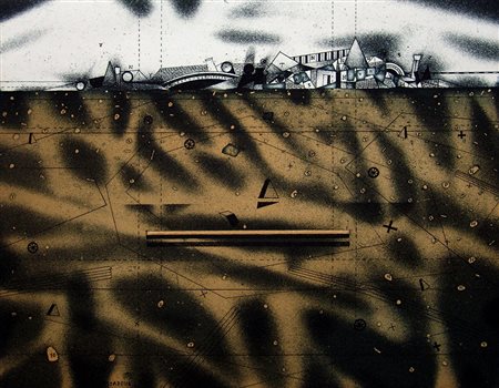 Assadour 1943, Beirut - [Libano] Traces acquaforte acquatinta 56,5x45 cm 1983...