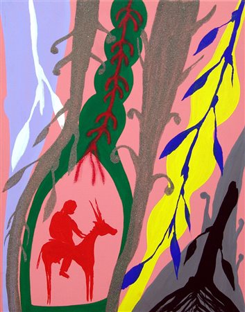 Fathi Hassan 1957, Il Cairo - [Egitto] Folcolorafrica acrilico e sabbia su...