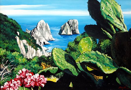 Renzo Meschis 1945, Palermo (Pa) - [Italia] senza titolo olio su tela 50x70...