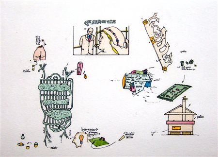 Gianfranco Baruchello 1924, Livorno (Li) - [Italia] senza titolo acquaforte...