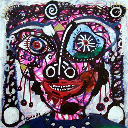 Paul Kostabi 1962, Whittier (California) - [USA] Pity the vegan tecnica mista...