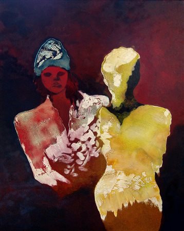 Jose Guevara 1926, Huelva - 2010, Huelva - [Spagna] Dos figuras olio,...