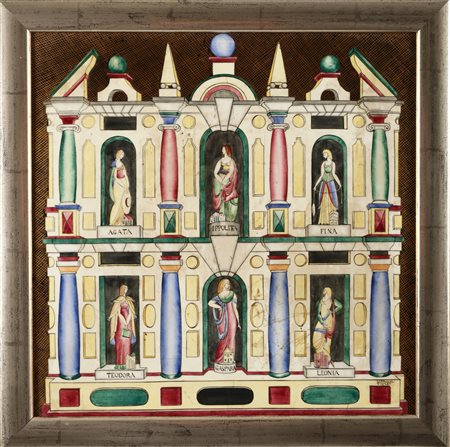 PONTI GIO' (1891 - 1979) Pannello in ceramica. -. Cm 33,00 x 33,00. Ceramica...