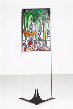 FUGA ANZOLO Pezzo unico. Fiori e uccelli. . Cm 60,00 x 90,00. Scultura in...