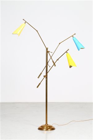 GILARDI & BARZAGHI Lampada da terra. -. Cm 120,00 x 190,00 x 120,00. Ottone e...