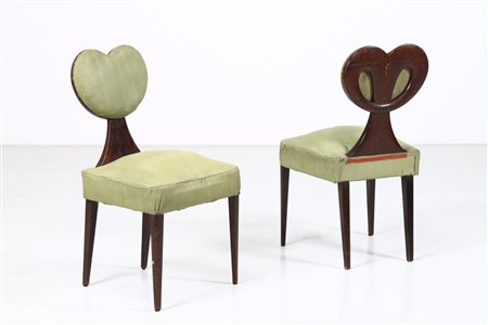 MOBILI RIVA Coppia di sedie. -. Cm 48,00 x 90,00 x 44,00. Legno e sky...