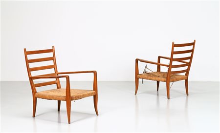 PONTI GIO' (1891 - 1979) Coppia di poltrone . -. Cm 70,00 x 89,00 x 75,00....