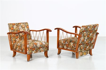 TEMPESTINI MAURIZIO (1908 - 1960) Coppia di poltrone. -. Cm 67,00 x 74,00 x...