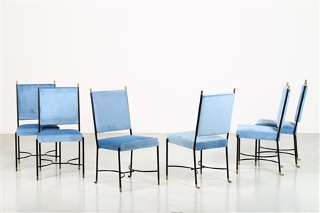 CACCIA DOMINIONI LUIGI (n. 1913) Attrib. Sei sedie . -. Cm 50,00 x 99,00 x...