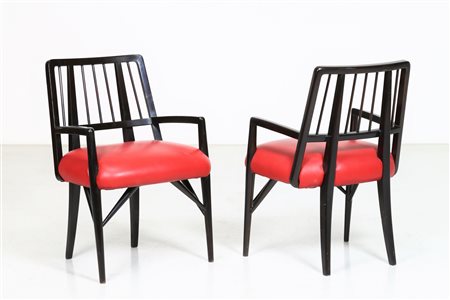 PAUL LASZLO Coppia di poltroncine. -. Cm 55,00 x 81,00 x 53,00. Legno laccato...