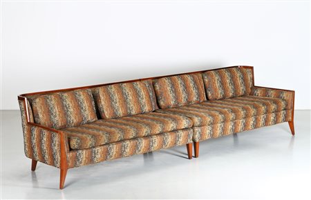 MCCOBB PAUL Divano. -. Cm 344,00 x 77,00 x 88,00. Legno di noce e tessuto,...