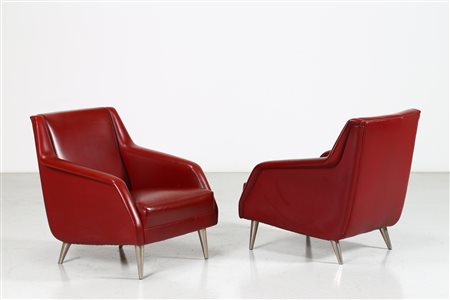 DE CARLI CARLO (1910 - 1999) Coppia di poltrone mod. 802. -. Cm 71,50 x 76,00...