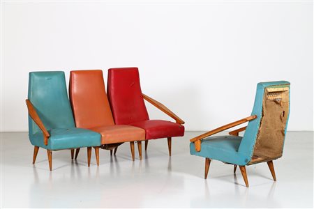 PONTI GIO' (1891 - 1979) Attrib. Quattro Poltrone. -. Cm 60,00 x 92,00 x...