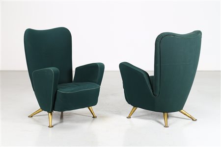 MINOLETTI GIULIO (1910 - 1981) Coppia di poltrone . -. Cm 65,00 x 95,00 x...