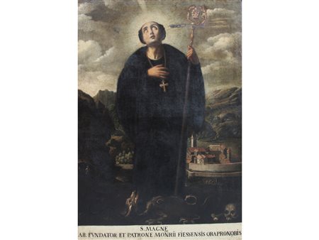 San Magno di Fussen (VIII-IX secolo) Olio su tela. Epoca fine XVII secolo....