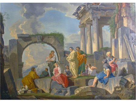 Opera non firmata seguace di Giovanni Paolo Panini (1691-1765) L'apostolo...