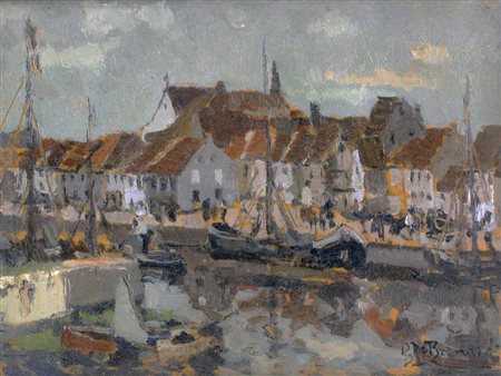 Domenico De Bernardi (Besozzo, VA 1892 - 1963) Olio su tavola Reca al verso:...