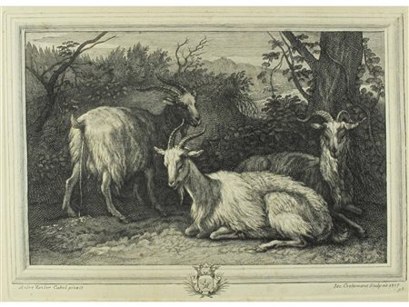 Incisione tratta da dipinti di Adriaen van der Cabel di Jacques Coelemans...