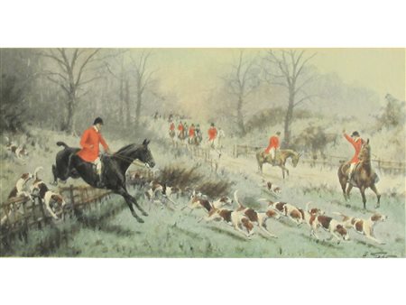 Stampa a colori inglese fine XIX secolo 16.4x26.4 cm