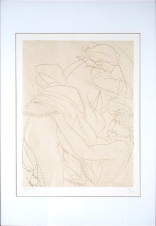 Giacomo Manzù, Amanti I 1978 Acquaforte/Acquatinta, cm 100x80 Giacomo Manzù,...