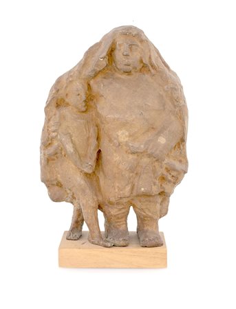 Vincenzo Gaetaniello, Madre con figlio Scultura in bronzo, cm 25x18x6...