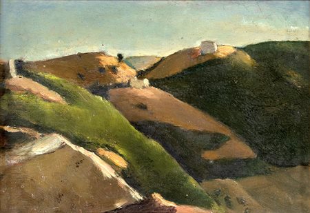 Renato Marino Mazzacurati, Paesaggio 1923 Olio su tavola, cm 18,5x26