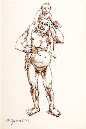Renato Marino Mazzacurati, Studio di figure 1942 China su carta, cm 45x30