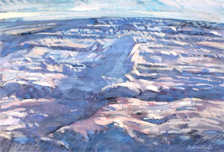 Emanuele Floridia, Paesaggio Olio e pastello su cartone, cm 27x40