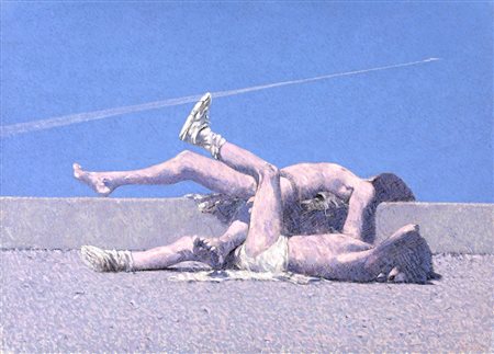 Emanuele Floridia, Dopo la lotta - Giochi Olio su tela, cm 65x90