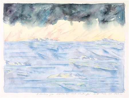 Carlo Battaglia, II studio per canto XII 1989 Acquarello su carta, cm 25x35