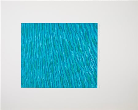 Carlo Battaglia, Oltremarina turchese 1983 Litografia, cm 62.5x50
