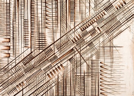 Arnaldo Pomodoro, Senza Titolo Calcografia a colori, cm 34x24,5