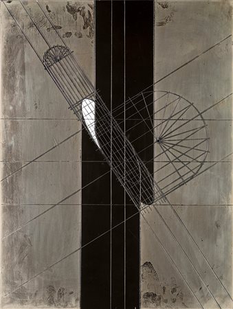 Arnaldo Pomodoro, Colonna recisa trasversale 1973 Multiplo in acciaio, cm 67x50